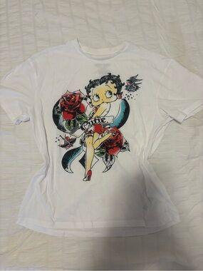 Betty Boop White Tee with Black Logo